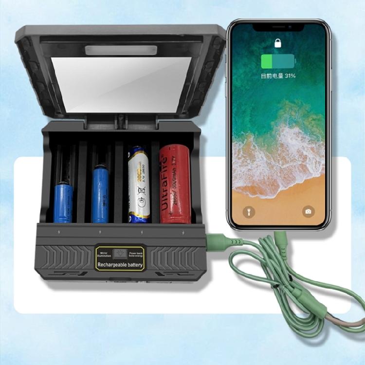 18650 Lithium Battery Solar Charger 4 Slot Type C Intelligent Battery Holder For 26650/21700/18650/18500/16340/14500