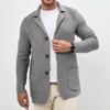 Herre Utendørs Casual Løstsittende Ensfarget Cardigan Herre Revers Strikket Dressjakke