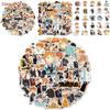 Vibrant Haikyuu!! 52-piece Pvc Stickers Perfect For Luggage And Skateboards