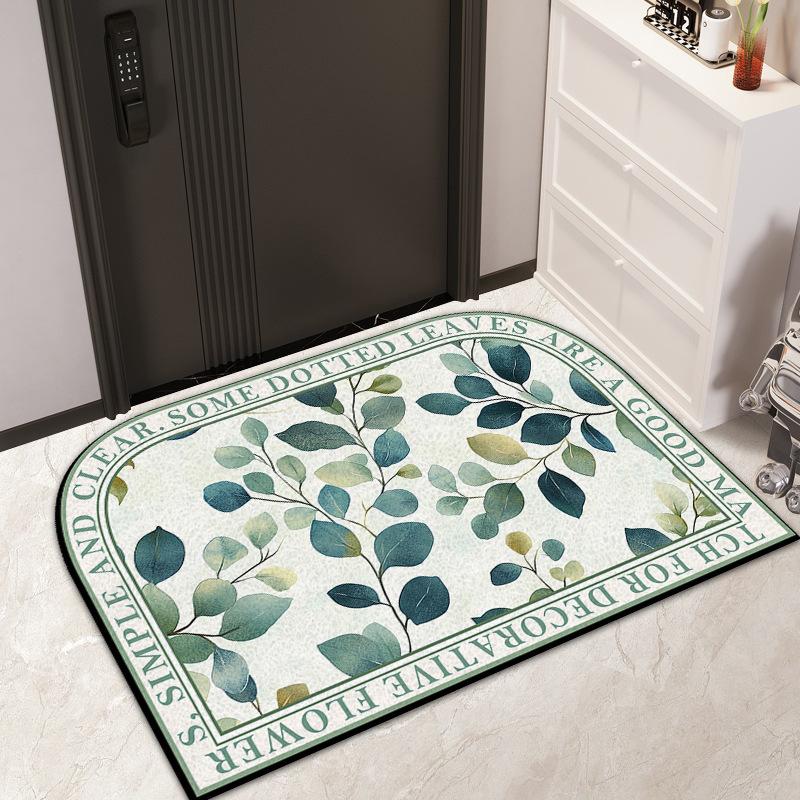Entry Door Floral Silk Floor Mat Household Entrance Door Dirt Mat Outdoor Dirt Resistant Dust Removal Can Be Tailored Carpet