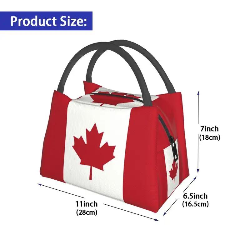 Flag Of Canada Insulated Lunch Bags for Women Portable Patriotism Cooler Thermal Lunch Box Office Picnic Travel