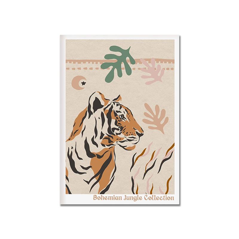 Tiger Leopard Deer Zebra Poster Vintage Style Art Print Animal Canvas Painting Modern Wall Picture For Bedroom Room Decor