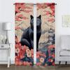 Black Cat Anti-mosquito Curtains for Living Room Curtain Halloween Decoration Shades Blackout Curtains 2 Pieces Partition Camera