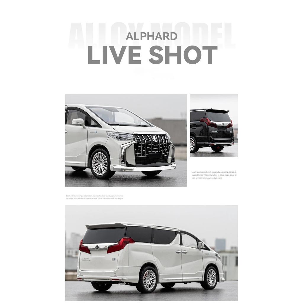 1/18 Toyota Alphard MPV Alloy Die Cast Toy Car Model Sound and Light Children's Toy Collectibles Birthday Gift