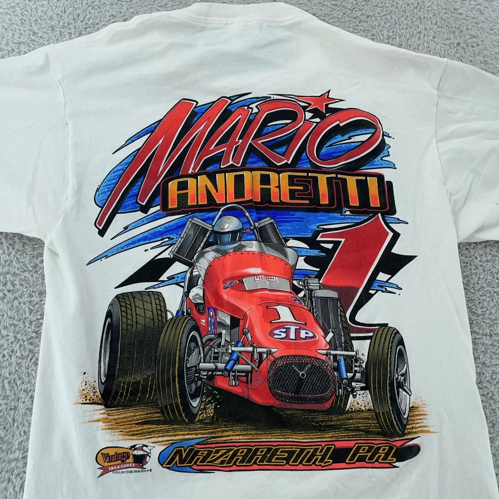 Vintage Mario Andretti T-Shirt Small Sprint Car Racing Nazareth Pennsylvania 90s 3XL