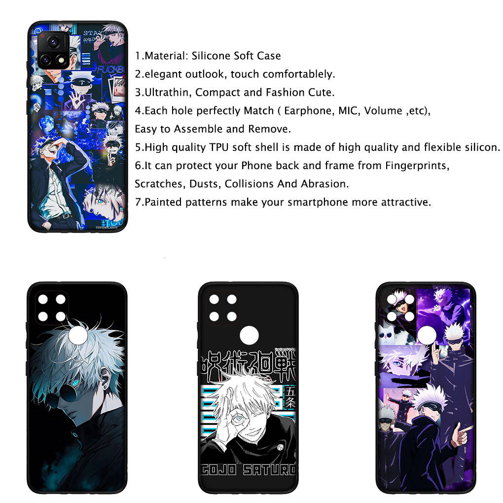 Für iPhone 16 15 Xiaomi Redmi Note 14 13 12 11 Pro Max X 16e Samsung Galaxy S25 S24 S23 Moto OPPO Huawei Jujutsu Gojo Satoru Kaisen Cartoon Handyhülle