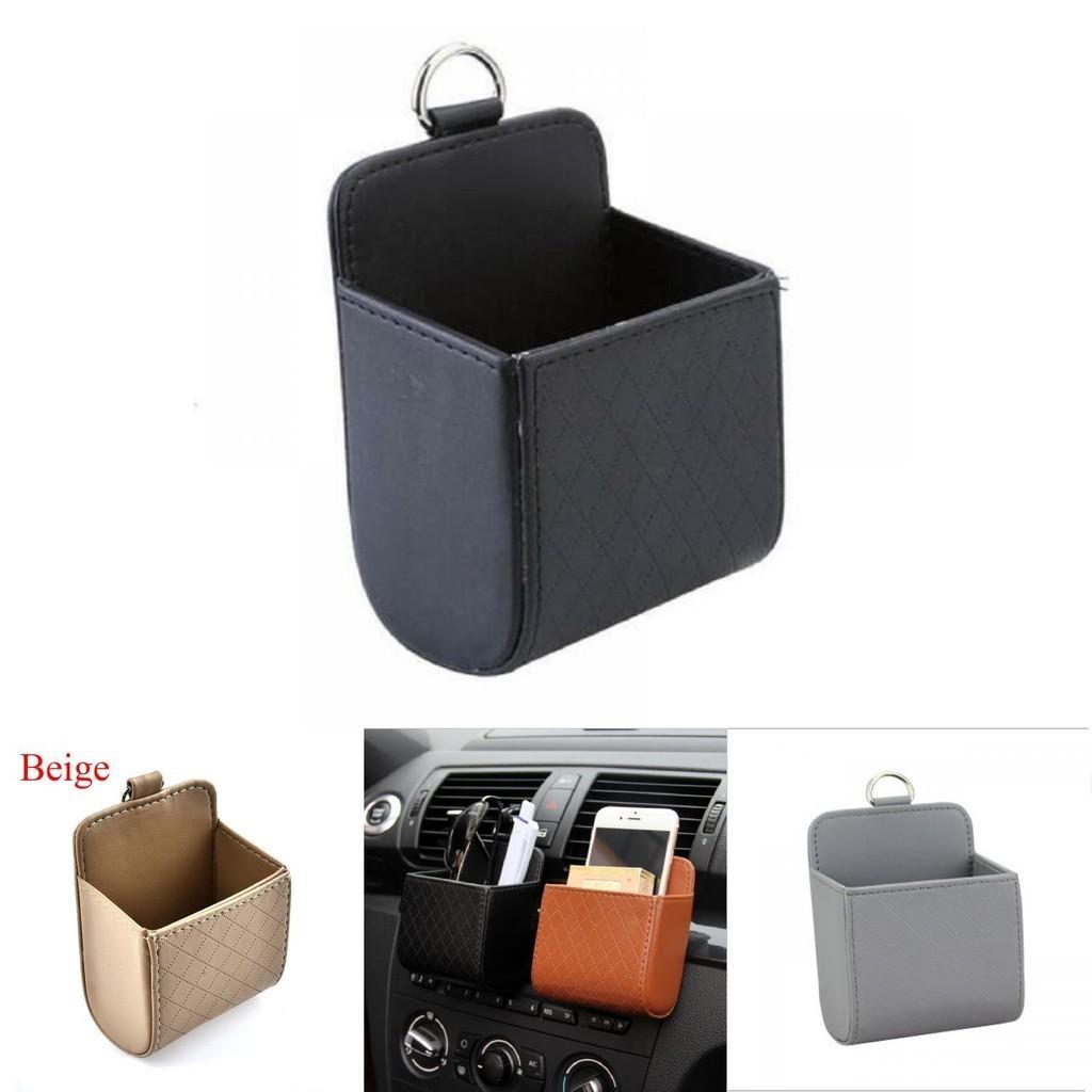 Leder Auto Lüftungsschlitz Aufbewahrungstasche Kreativ Cartoon Multifunktional Telefon Münz Organizer Box