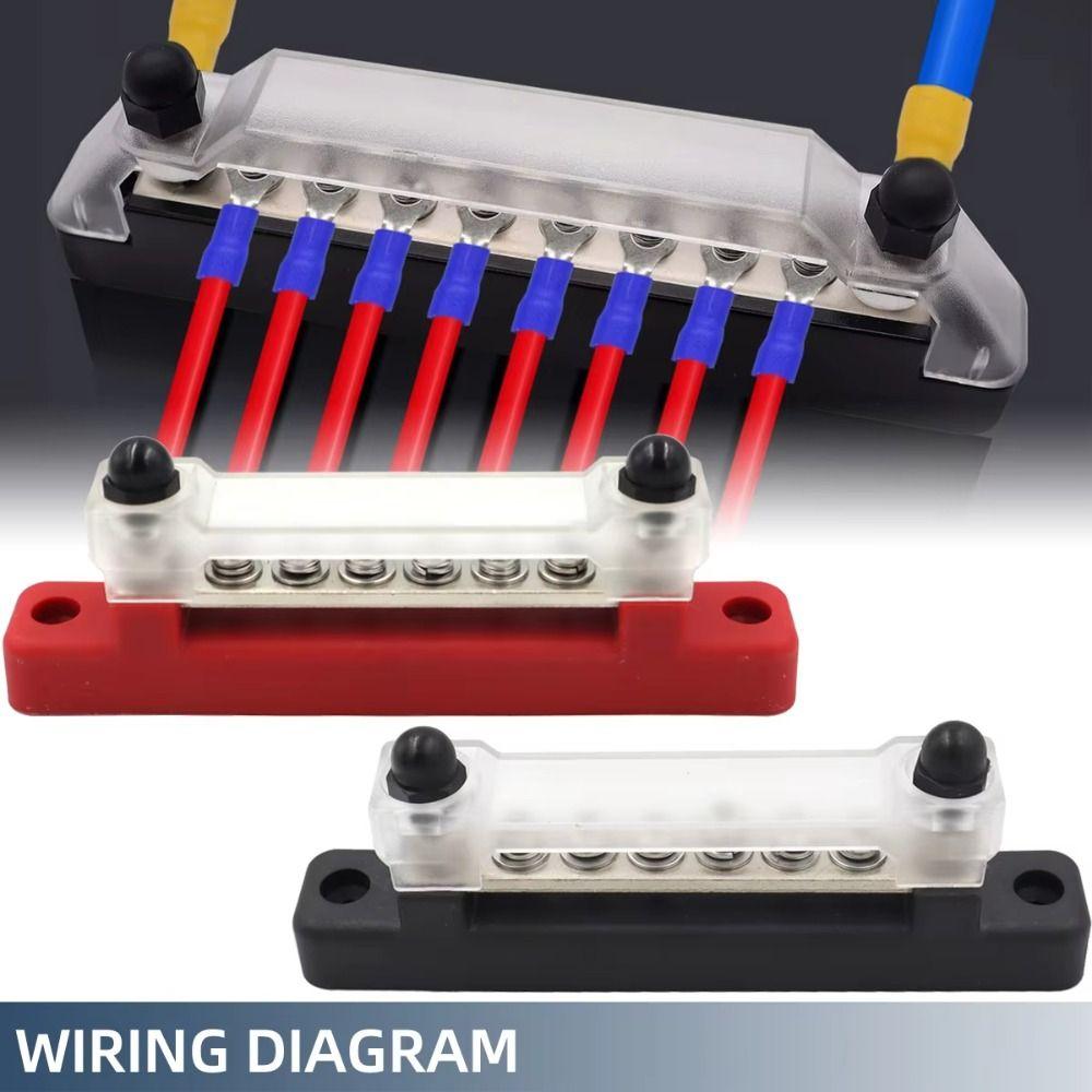 12V Electrical Terminal Block M6 Stud Bus Bar Electric Power Distribution Block  Marine