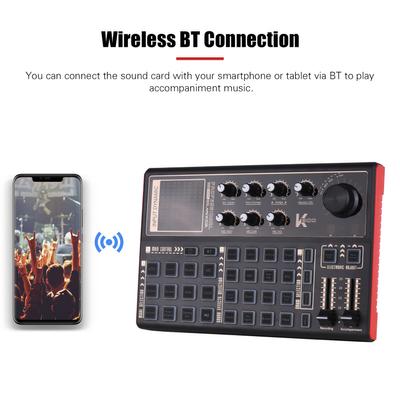 SK300 Live Sound Card External Voice Changer Audio Mixer Builtin Rechargeable Battery Multiple
