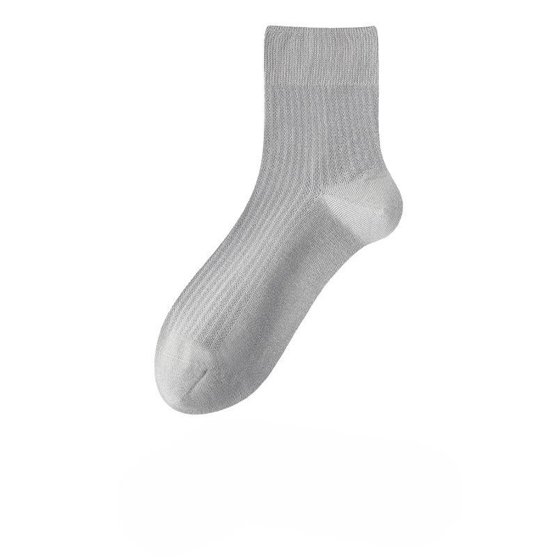 Pure Cotton Socks - Men's Summer Ultra-thin, Open-weave, Breathable Mid-calf Socks, Odor-resistant and Sweat-absorbent Cotton, Bone-free Socks