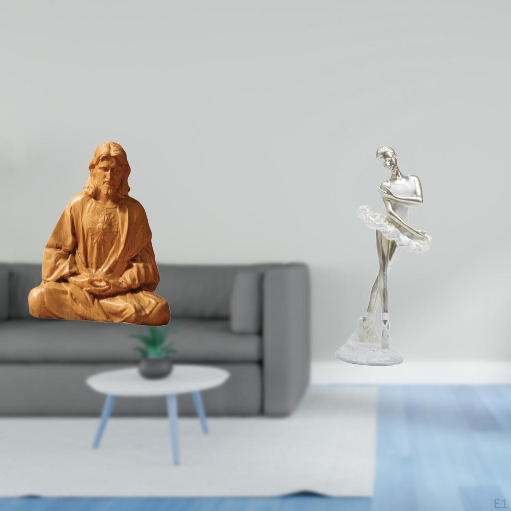 Sacred Heart Ballerina Figurine Statue Collectible Dancing Girl Art Sculpture for Hallway Bedroom