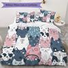 Cozy Cartoon Cats Pattern Bedding,Quilt Set Quilt Cover Pillowcase Home Birthday Gift (1*duvet Cover+2*pillowcase,without core)ZSJT0917371