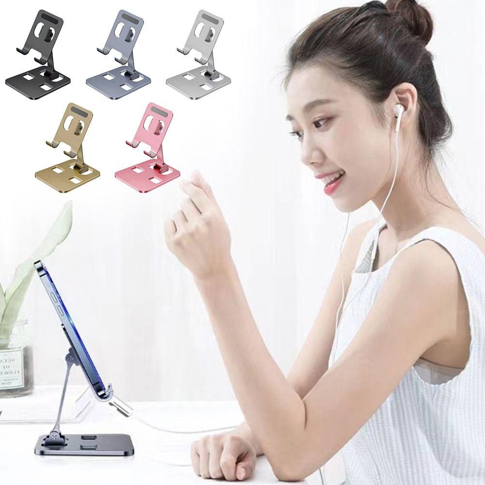 Foldable Mobile Phone Stand Aluminum Alloy Cell Phone Bracket Tablet Holder Desktop Use