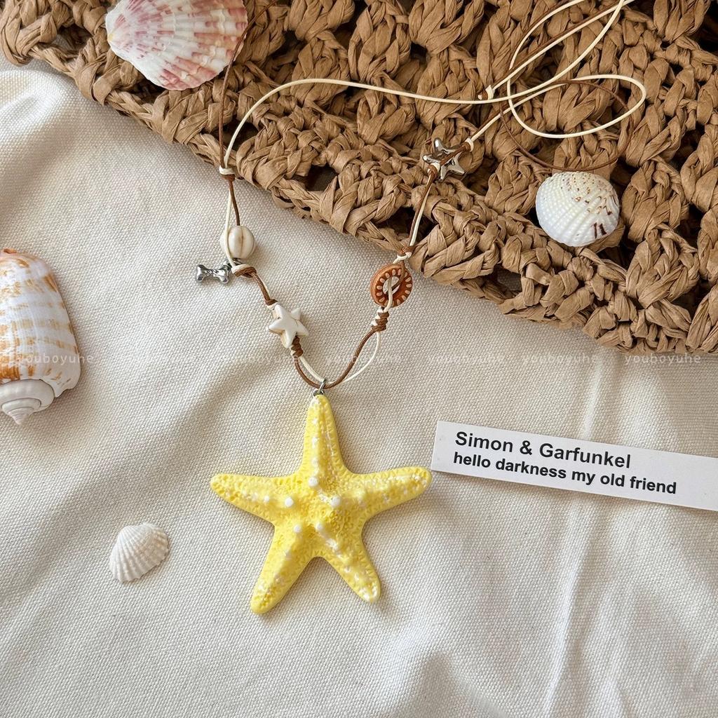 Women's Seaside Vacation Style Collarbone Starfish Necklace