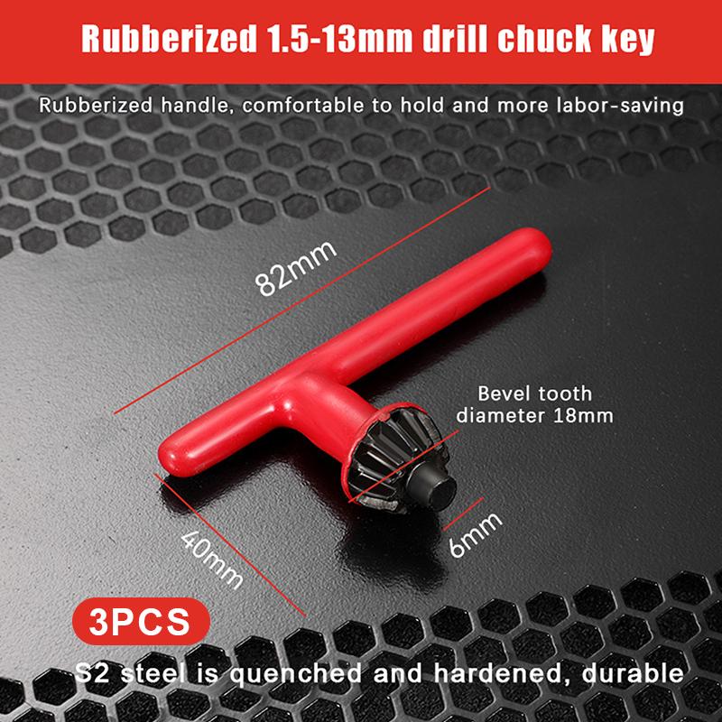 3Pcs Hand Electric Drill Chuck Wrench 10/13/16Mm Drill Bit Clip Disassembly Assembly Key Driver Rotating Tools