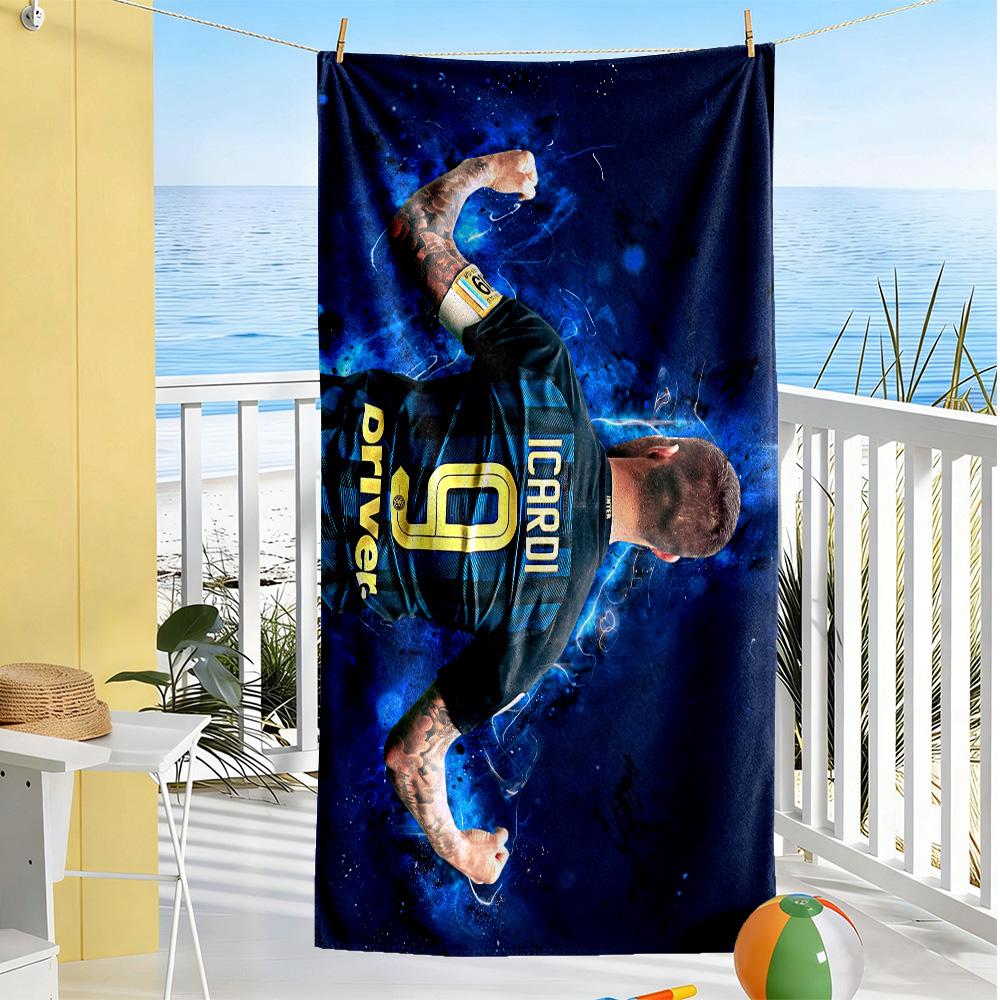 Inter Milan Player Action Beach Towel Super Soft Microfiber Quickdry Fabric Comfortable Lightweight