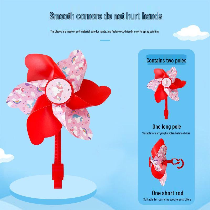 Seven-Color Rotating Pinwheel Pendant for Children's Bike or Stroller