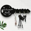 1 Piece Bohemian Style Country Wooden Key Stand with Shelf and Hook - Easy To Install, Space-Saving Wall-Mounted Organizer for Keys, Jacke