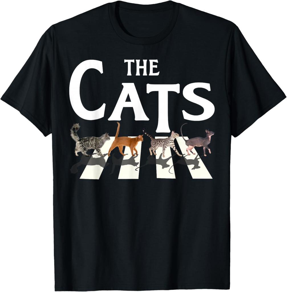 Cat Rock Music Funny Cat Lover Gifts for Unisex Women TShirt Short Sleeve Tee Streetwear Clothing Tops Graphic Printed Tshirt