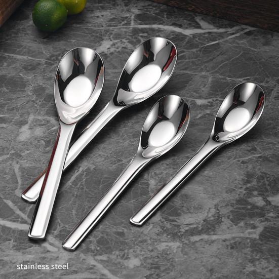 316 Stainless Steel Soup Spoon Cake Dessert Spoon with Long Handle Dishwasher Safe Kids Kitchen Tableware