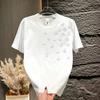 Herrenmode Kurzarm-T-Shirt, 2024 Trendiger lockerer Schnitt mit einfachem Druck.