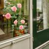 Peony Flower Vine Window Sticker for Bedroom Balcony Glass Home Decoration Self-Adhesive Wall Art