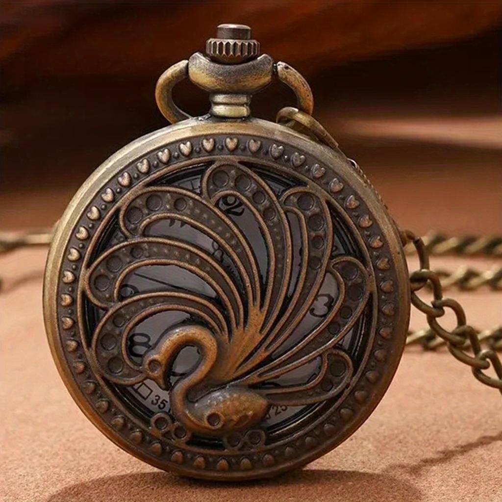 Men's Fashionable and Exquisite Night Sky Dial Design with Hollowed Out Quartz Pocket Watch, Ideal Choice for Gifts