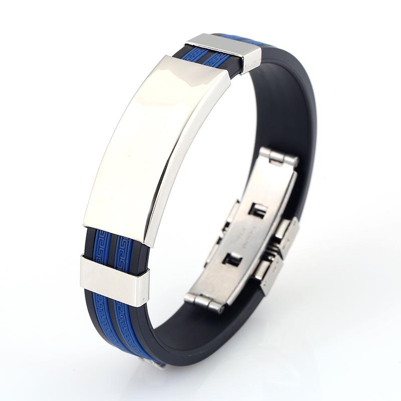 Titanium Steel Personalized Light Plate Great Wall Men'S Silicone Bracelet Trendy Men'S Fashion Stainless Steel Jewelry