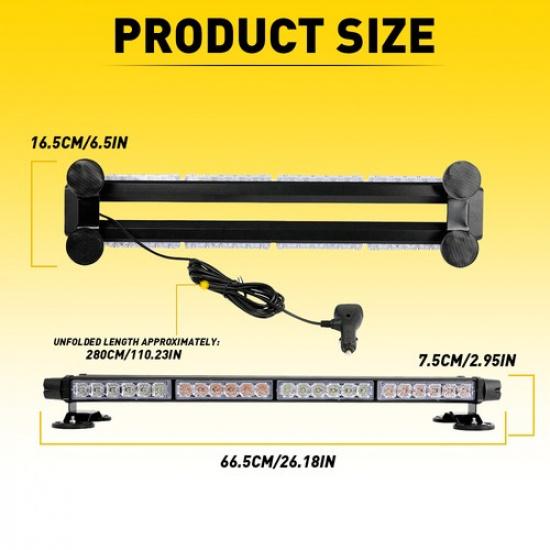 LED Emergency Strobe Rooftop Double Side Light Bar Traffic Advisor Flash Warning