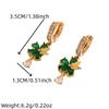 1 Pair Fashion Butterfly Flowers Zirconia Dangle Earrings for Women Golden Earring Jewelry Wedding Party Accessories