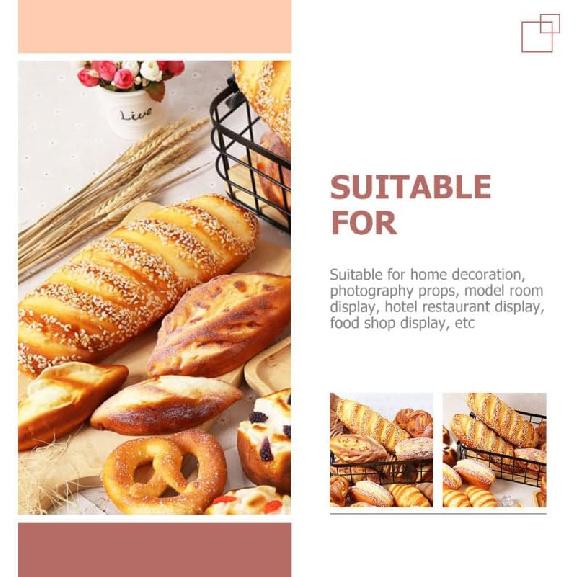 10.6Inch Artificial Bread Loaf,Simulation Bread Fake Bread Model for Kitchen Decoration Photography Props
