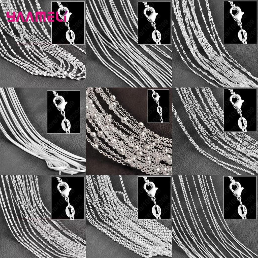 5Pcs Real 925 Silver Women Men Chains Necklace Jewelry Components Making Accessories for Pendant