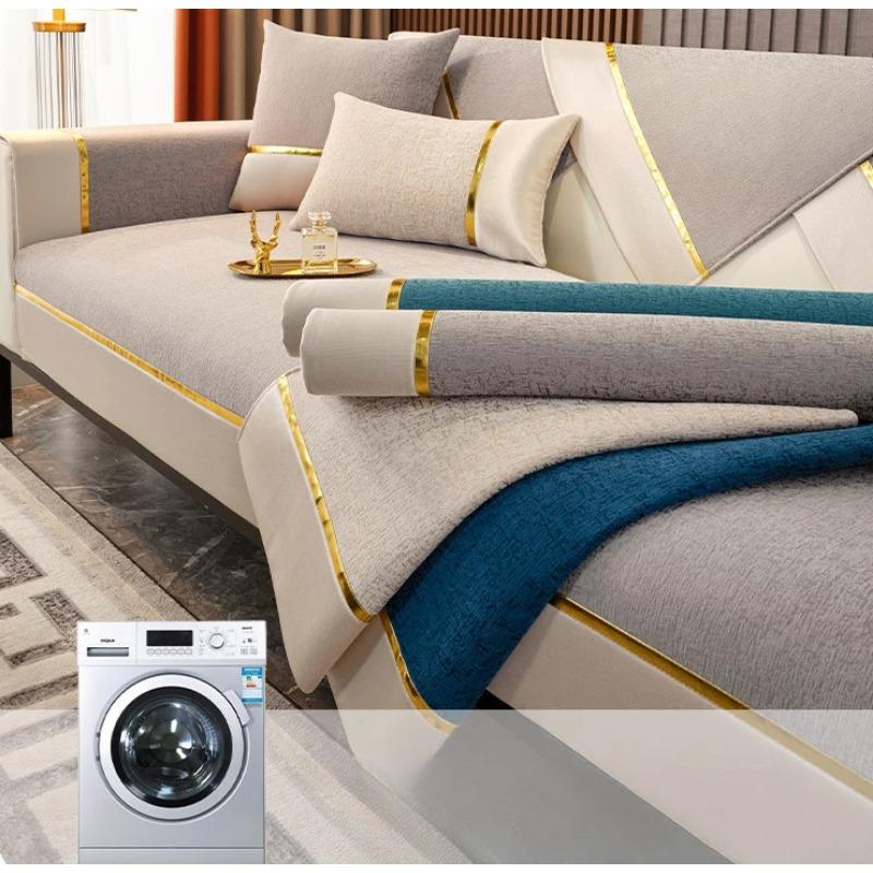 Thickened Fabric Sofa Cover I Shape Slipcover Seat Sofa Towel Dust Cover Towel Couches for Living Room Decor Chair Mat 3 Seater