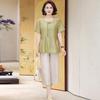 2026 Women's Summer Elegant Suit: Short-Sleeved Top & Wide-Leg Pants Set