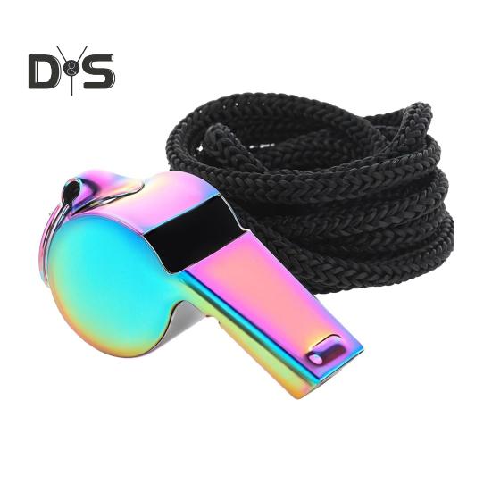 

1 шт/2 шт спортивный свисток свисток из нержавеющей стали с шнурком громкий четкий звук свисток для тренеров судей официальный 1pc