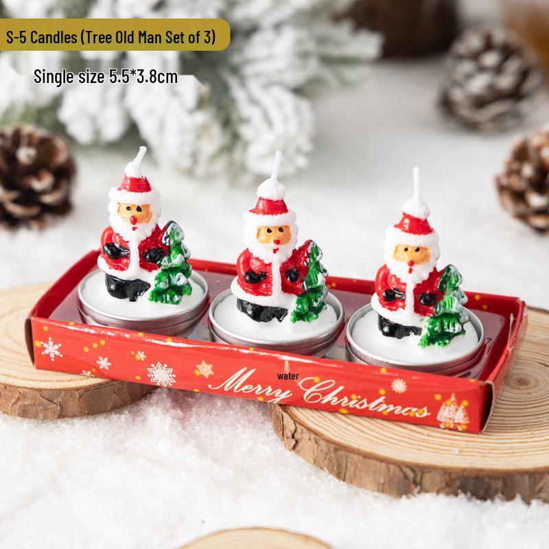 Christmas Eve Santa & Snowman Candles - Festive Home Decor Ornaments As shown in picture