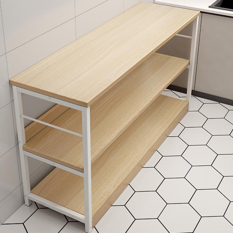 Floor-Standing Multifunctional Kitchen Rack for Microwave and Dishes Storage