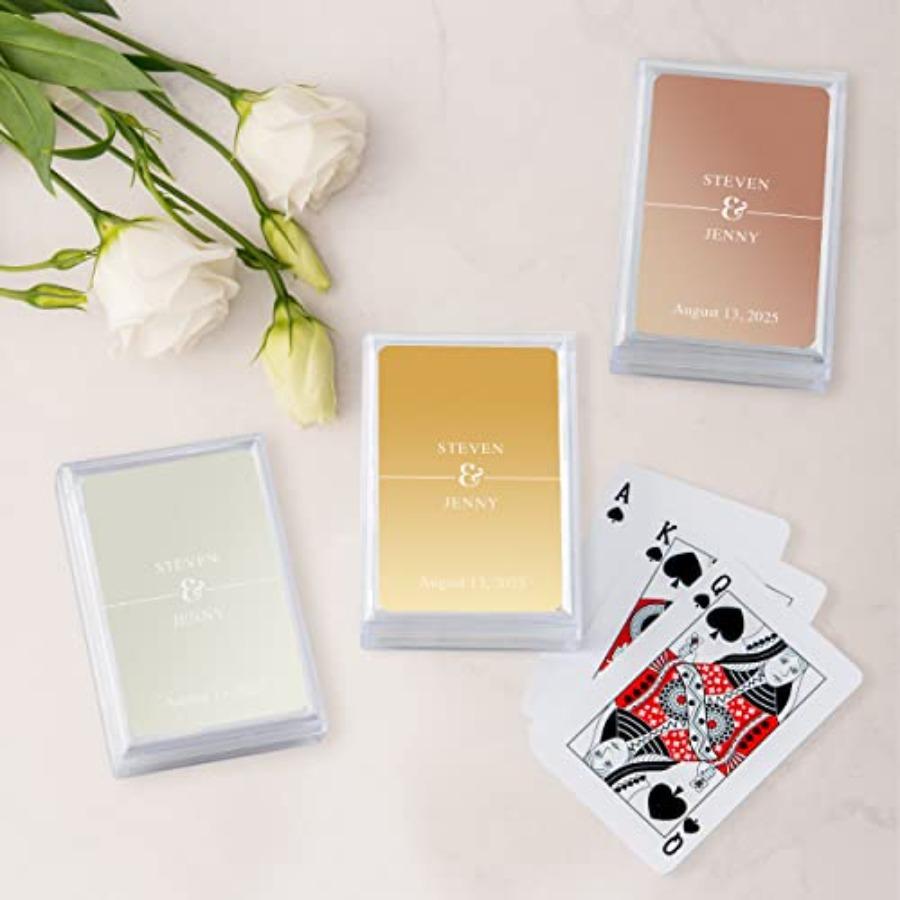 

Customizable Metallic Printed Playing Cards with Classic Script Design for Magic Tricks Party Games and Professional Performanc United States