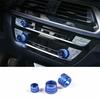 For BMW X3 G01 X4 G02 2018-2021 Blue Aluminum Console AC Knob Ring Cover Trim