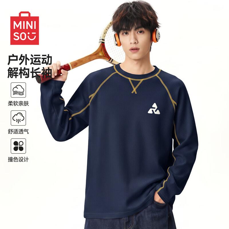 MINISO Men's Quick-Dry Long Sleeve Casual T-Shirt