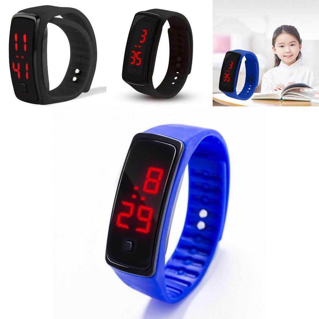 Childrens Digital Led Electronic Watch With Plastic Band For Kids And Students