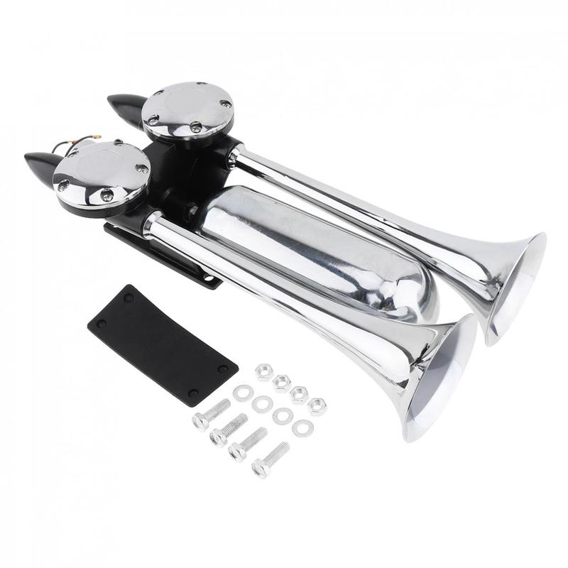 1pcs 12-24 V 100-115 DBs Super Strong Noisy Air Compressor Dual Trumpet Air Horn Suitable for Car Truck Boat Train Vehicle