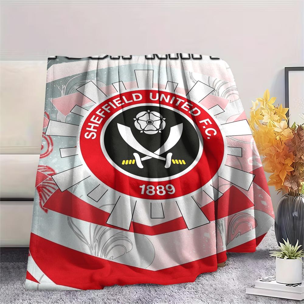 1PC Custom Name Sheffield United FC Patterned Flannel Blanket Suitable For All Seasons for Home Decor Warmth and Comfort Gifts Holiday Present