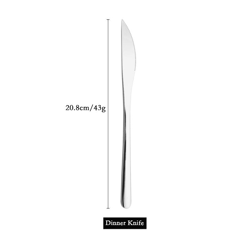 304 Stainless Steel Dinner Knife Cutlery Set 1Pcs Sharp Steak Knife Western Gold Knife Restaurant Table Knife Dinnerware Set
