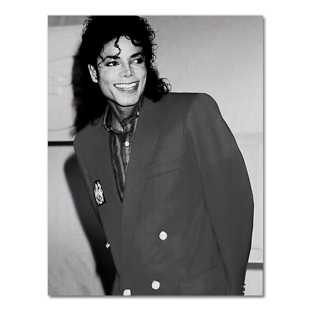 Michael Jackson Poster Drucke Schwarz und Weiß Wandbild Hohe Qualität Dekor Poster Wandbild Hausdekoration 21X30CMNo Framed