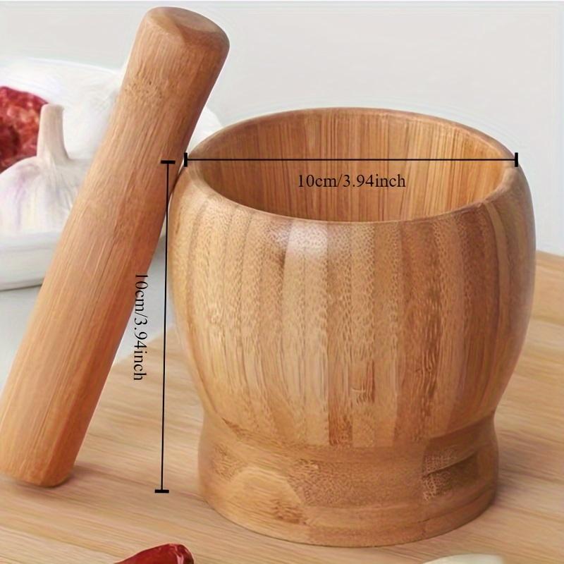 Manual Grinder Pressing Garlic Mashed Garlic Mashing Pot Multifuction Mashing Medicine Pot Jujube Pounding Garlic Wood Mortar