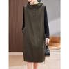 Fashion Casual Dress for Women: Autumn Korean Style Hooded Color Block Patchwork Long Dress