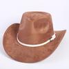 Popular European and American classic suede western cowboy hat men's and women's fashion LO style peach heart cowboy hat