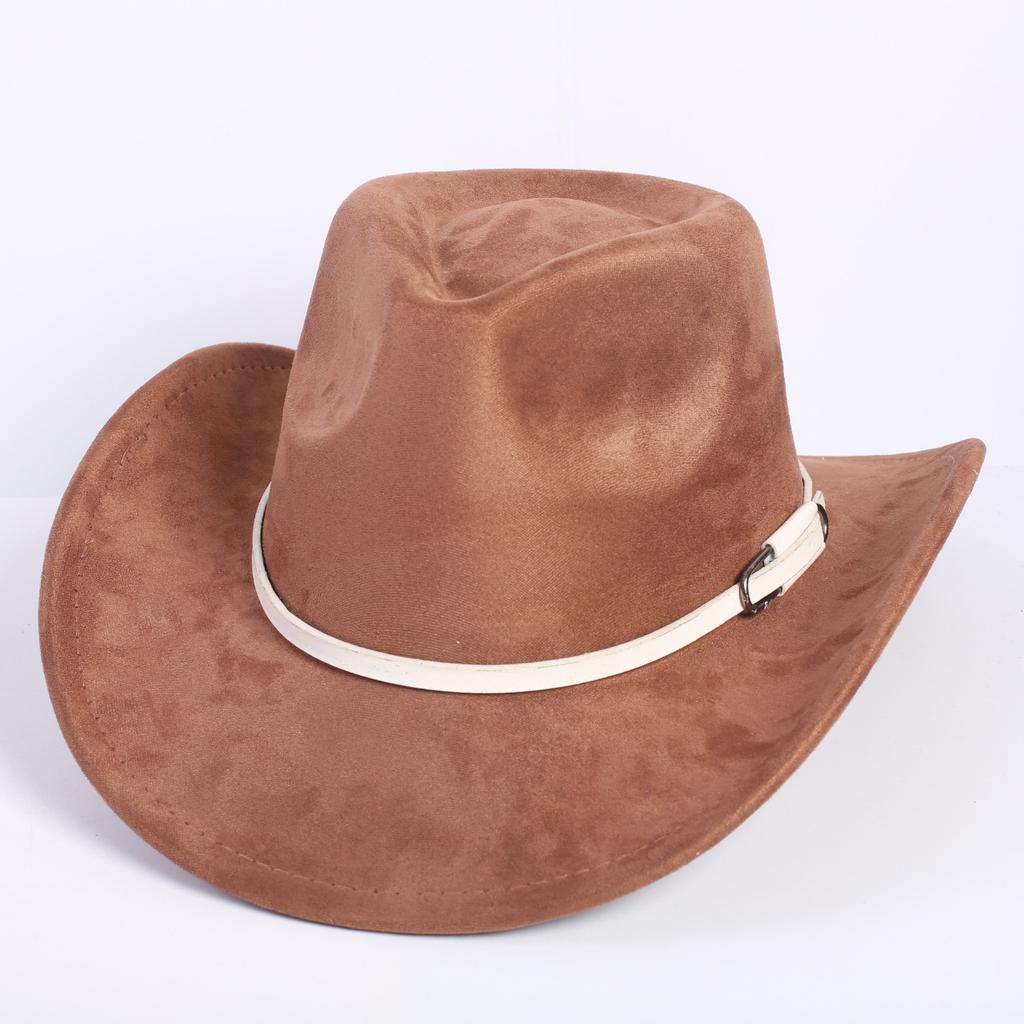 Popular European and American classic suede western cowboy hat men's and women's fashion LO style peach heart cowboy hat