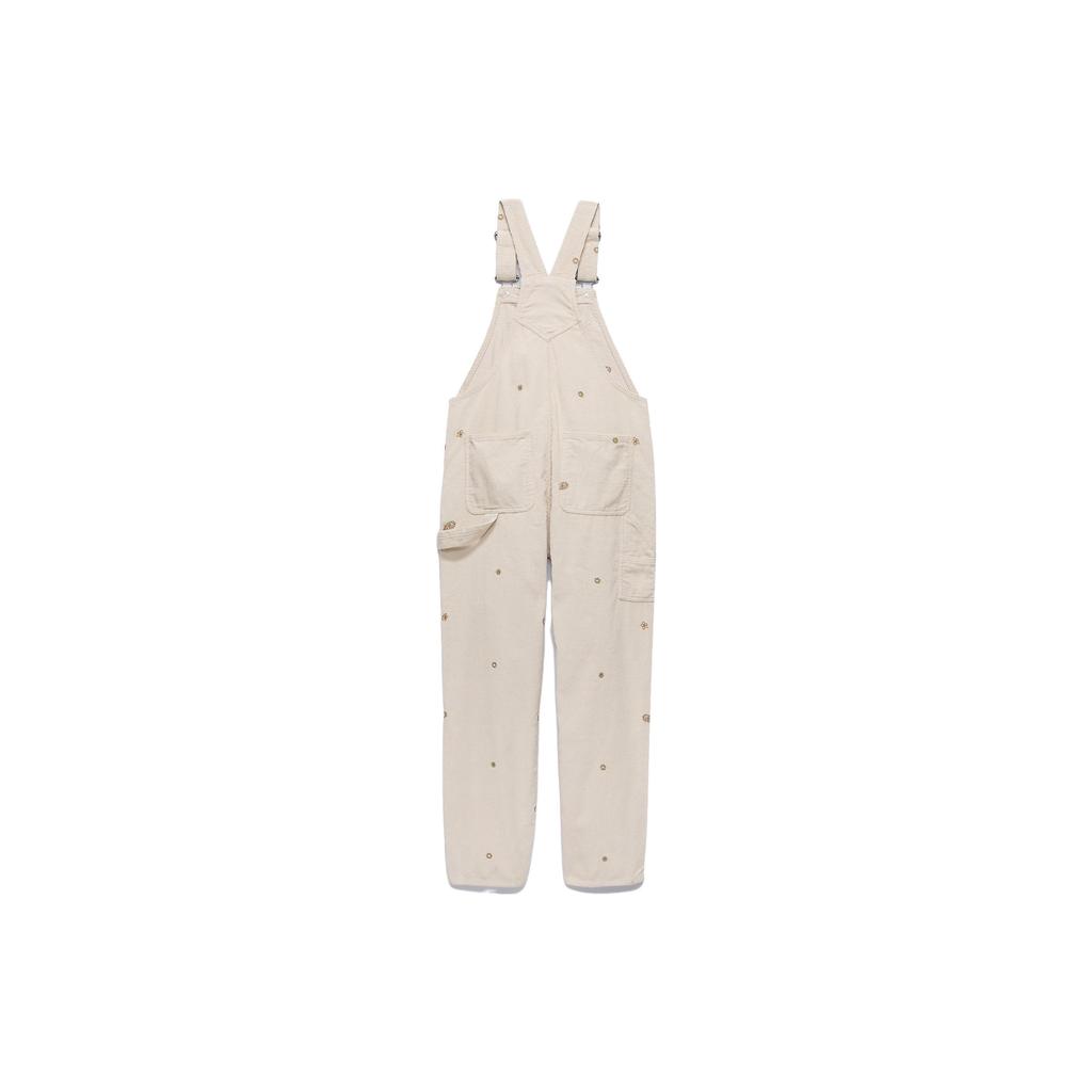 Vans Letter Logo Patch Straight Leg Overalls Women Overalls Off-White VN00074W2N1